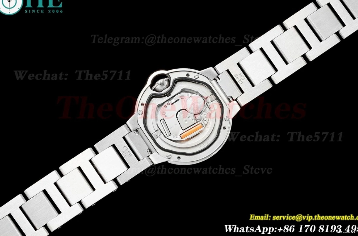 Cartier AF SS Ballon Quartz 33mm Dia De SS Bleu White 0131